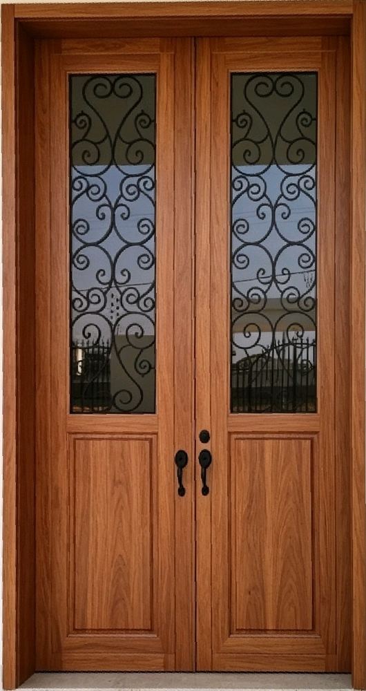 Porta de alumínio com arabesco decorativo — Portline